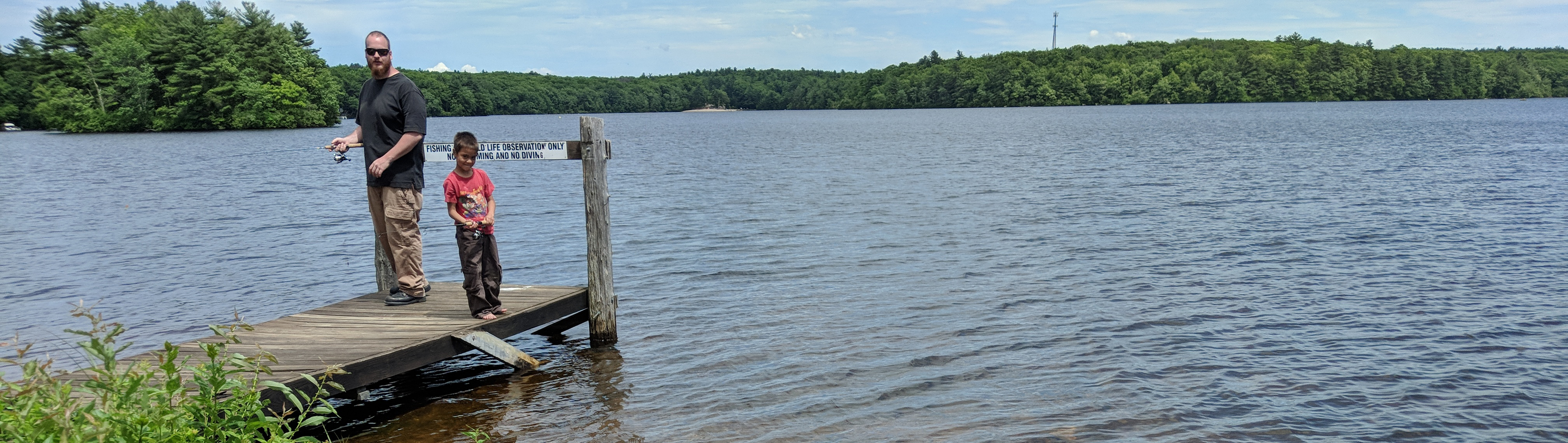 Campground Facilities Fishing off dock