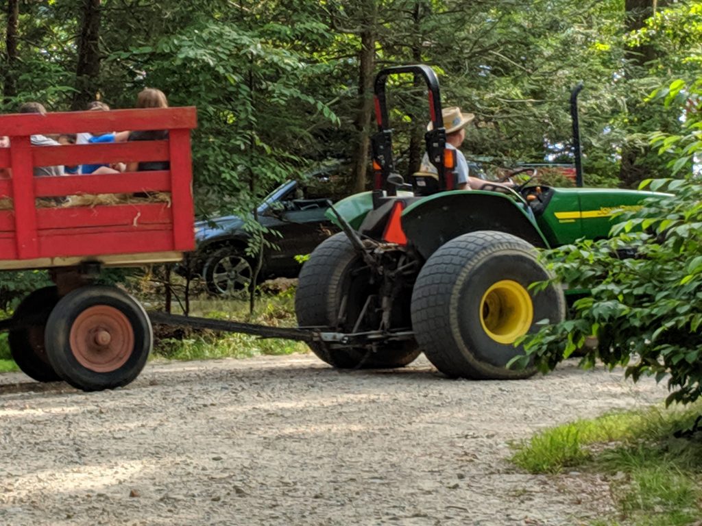 hay wagon rides pulled by a tractor